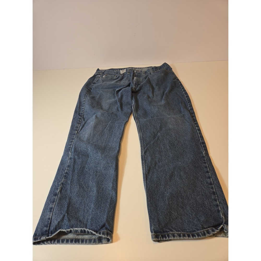 Carhartt Mens 42x32 B480 DVB Traditional Fit Straight Leg 100% Cotton Blue Jeans